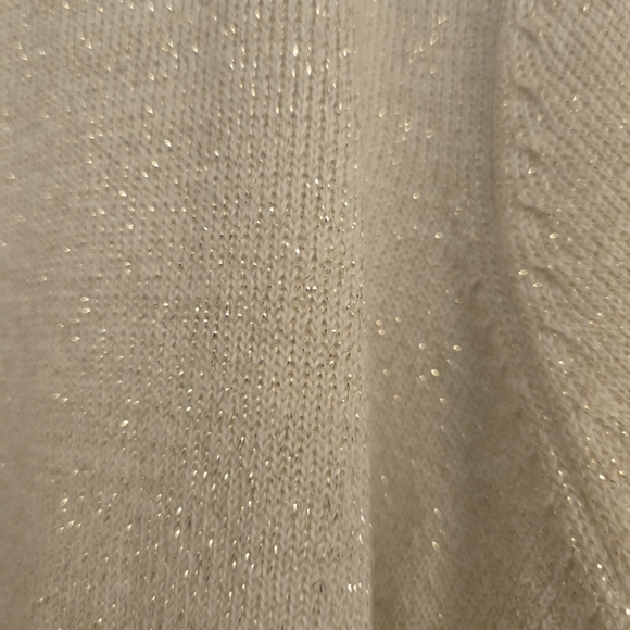 New York City Designs Women's Cream Cardigan With Gold Specks - Picture 3 of 3